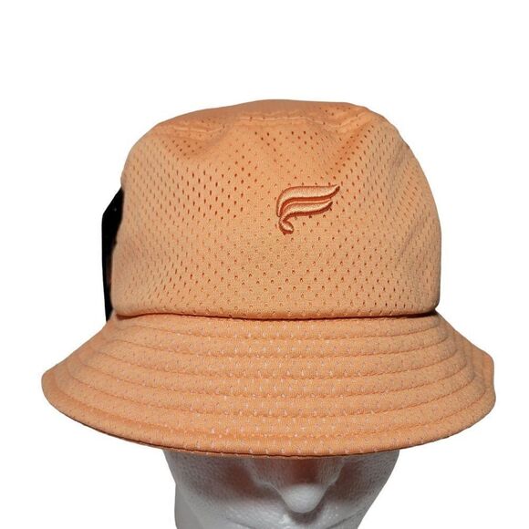 Fabletics Mesh Bucket Hat OS Orange Breathable Lightweight Packable Outdoors NEW - Picture 2 of 12